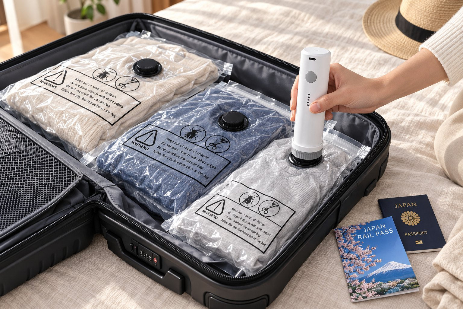 Stop sitting on your suitcase.